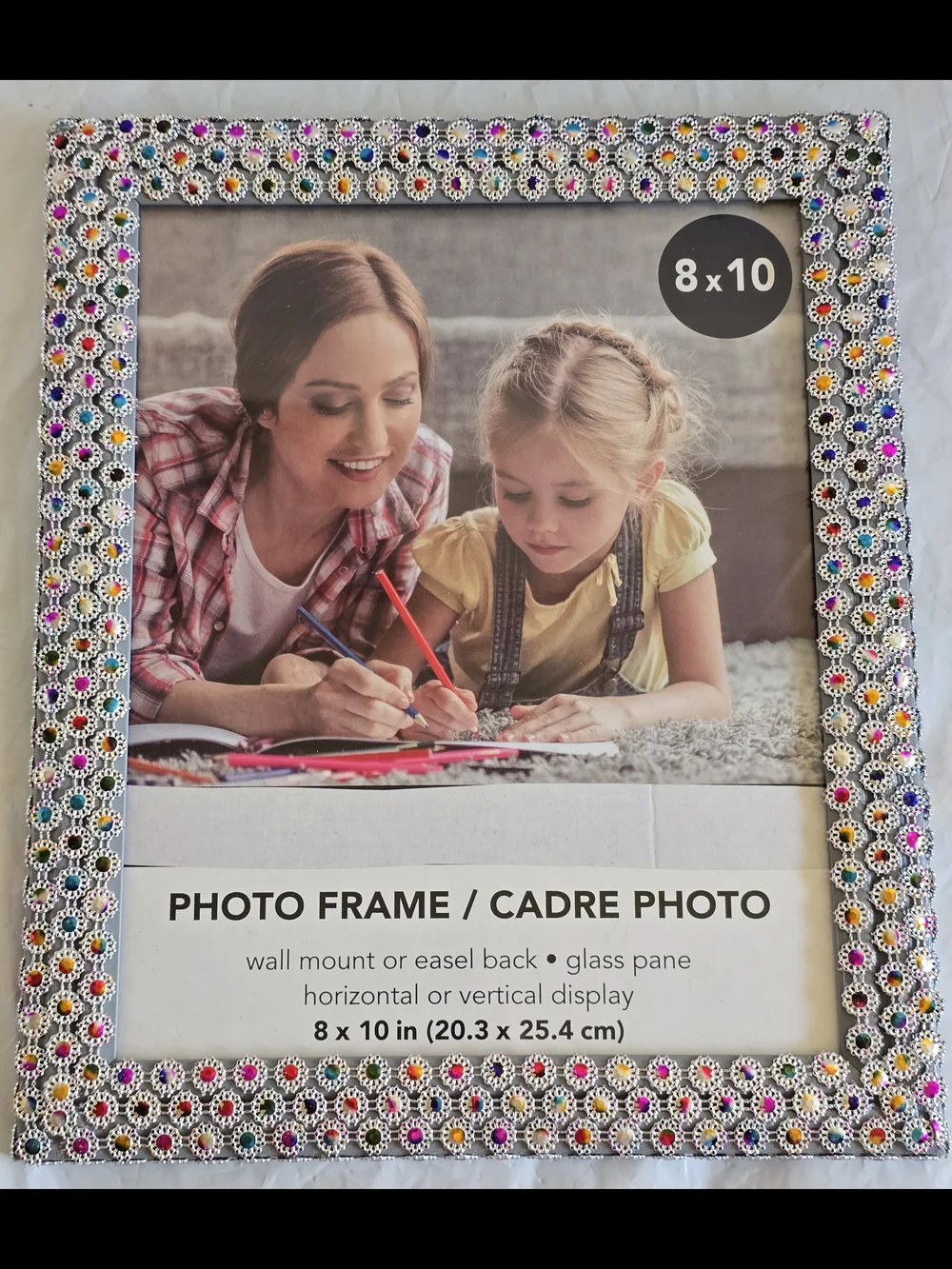 Decorative Multicolor Jeweled 8x10 Photo Frame - Handmade New